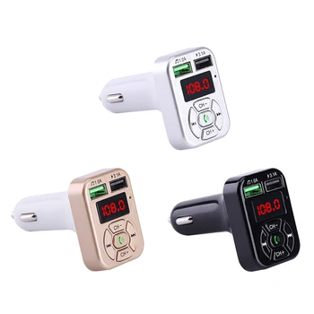

50pcs FM Adapter A9 Bluetooth Car Charger FM Transmitter with Dual USB Adapter Handfree MP3 Player Support TF Card Universal