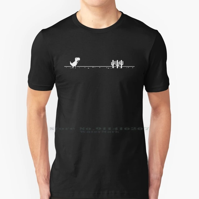 Camiseta camisa google chrome offline jogo dinossauro