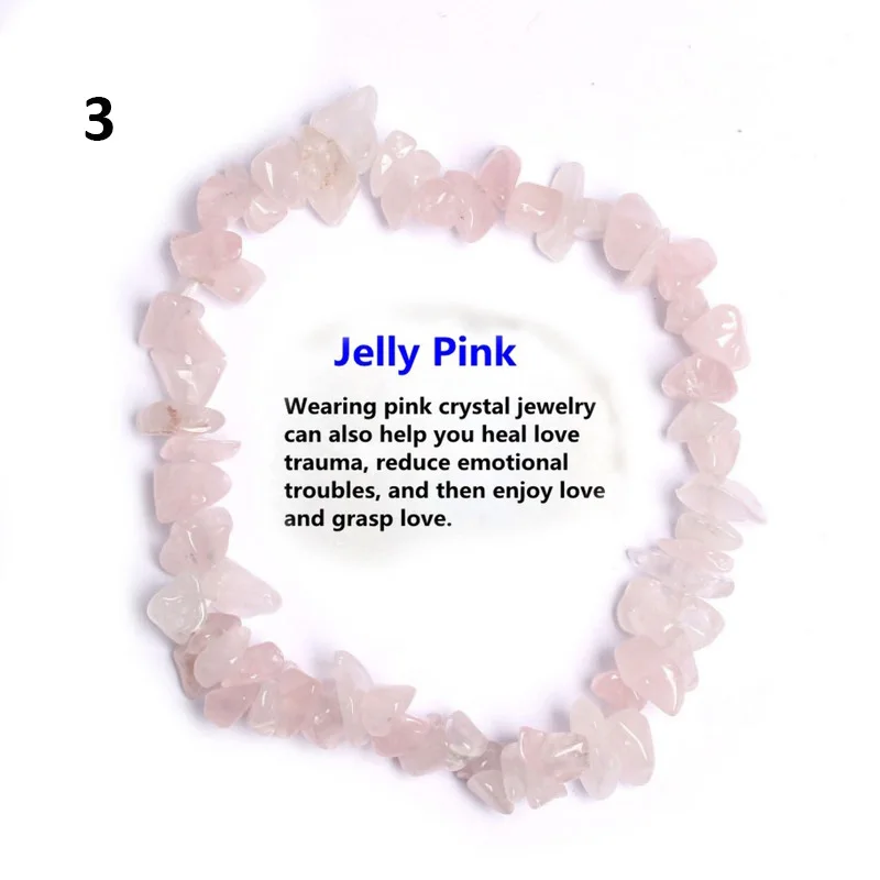 Счастливый камень «reiki» чип бусины браслет натуральный кристалл розовый браслеты для женщин мужчин ювелирные изделия Рождественский подарок - Окраска металла: 3