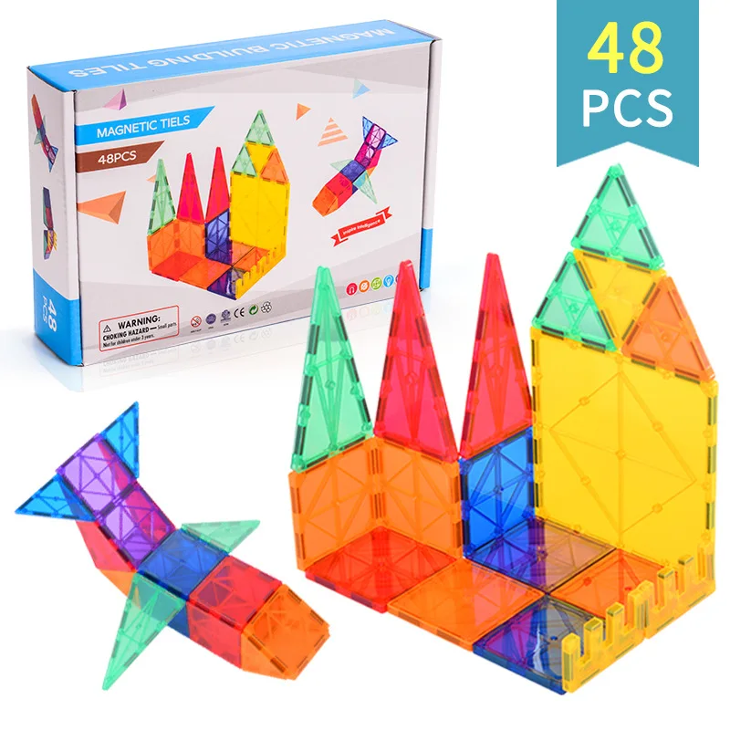 Lfayer 3d 48/78Pcs Magnetische Blokken Bouwtegels Magnetische Bouwstenen  Sets Educatief Speelgoed Voor Kinderen Cadeau - AliExpress