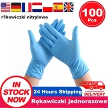 

100pcs XL Size Medical Disposable Latex Gloves Nitrile Work Golves Universal Exam Gloves For Kitchen/Washing/Antivirus Gloves