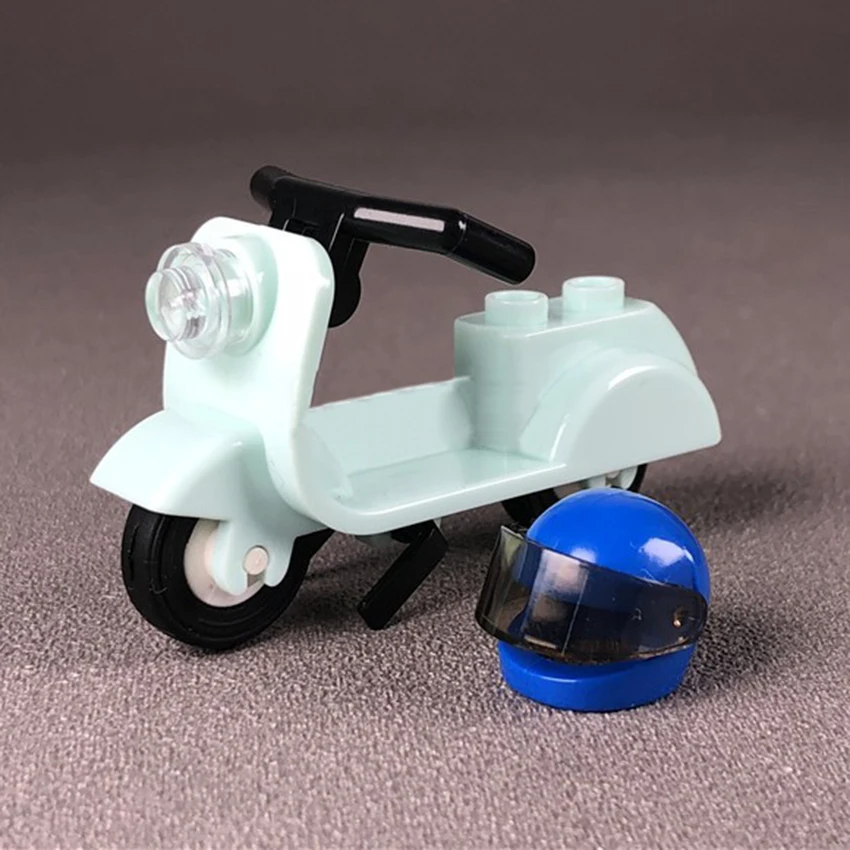 Legoings City Street View Figure Accessories Building Block Motorcycle Lamb Safety Helmet MOC Kit Brick Children DIY Toys Gift (9)