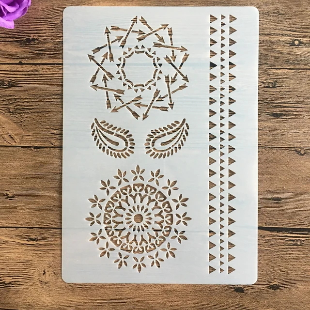 A4 size Flower Wall Painting Stencils Stamp Scrapbook Album Decorative Embossing Craft Paper DIY Flower Label Stencil 755