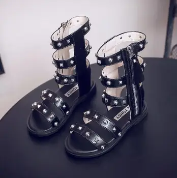 

Fashion summer Girls Roman sandals Handmade Baby sandals Kids shoes Princess shoes Non-slip Children leather Sandals for kids