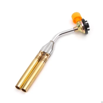 

OOTDTY Butane Jet Flame Torch Double Tube Brazing Gas Blowtorch Lighter Burner Outdoor Camping Gun