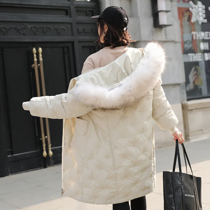 

2018 Winter New Style Dongdaemun down Jacket Cotton-padded Clothes WOMEN'S Dress Mid-length over-the-Knee Cotton-padded Clothes