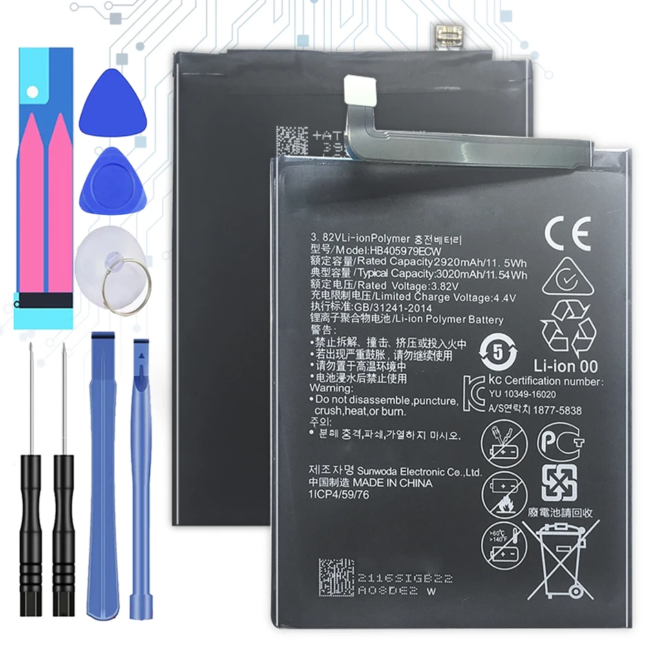 HB405979ECW Аккумулятор для Huawei Nova 2 3 4 2i 3i 5i 3e 4e Honor 6A 6C 7A Pro 7C 7S 8 8A|Аккумуляторы мобильных