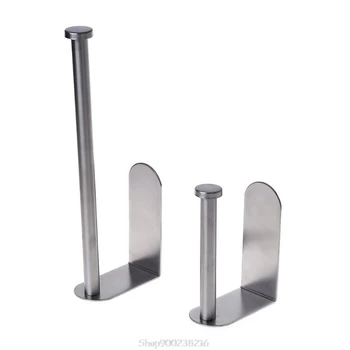 

European Style Adhesive Vertical Paper Towel Holder Stainless Steel Wall Mount Bathroom Kitchen Toilet Tissue Roll Storage Rack