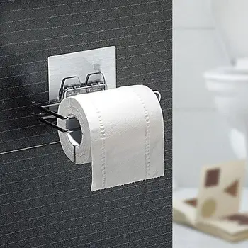 

Bathroom Storage Durable Suction Cup Shelf Roll Paper Storage Holder Towel Bar for Bathroom Kitchen Toilet Paper Towel Organizer