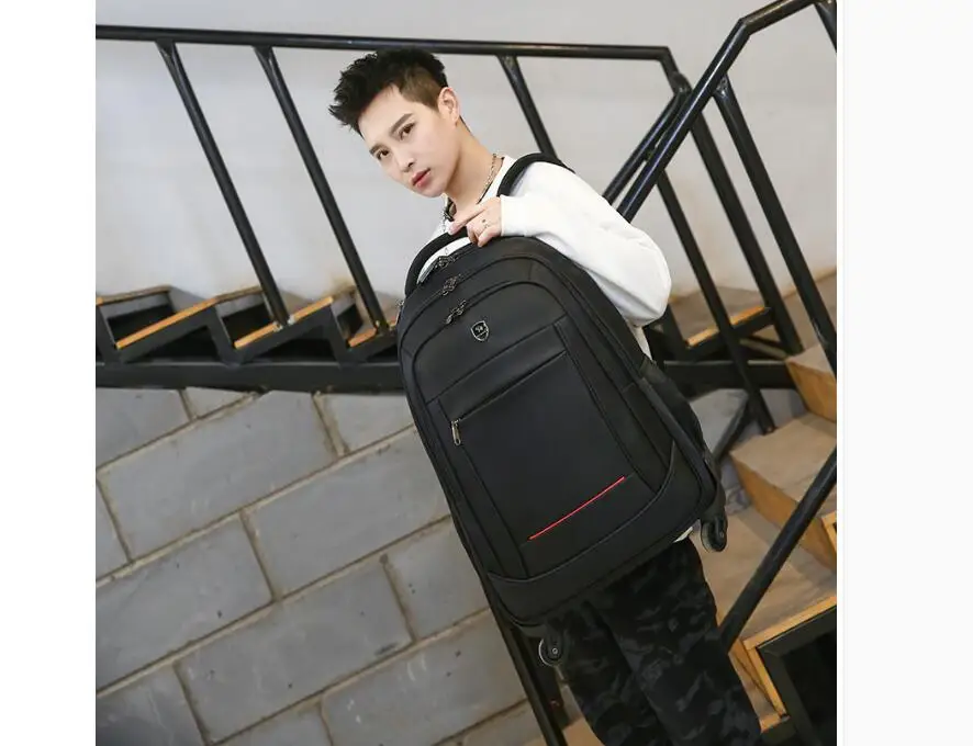 Men Business Rollin Luggage Backpack Men Tolley luggage Wheeled Backpack bag travel Trolley Bags on wheels Travel Wheeled Bag
