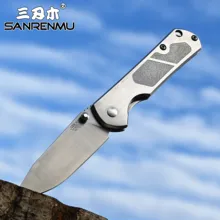 Sanrenmu-cuchillo plegable de bolsillo de acero 12C27/8Cr13, herramienta Super militar EDC 7010, para acampar al aire libre, supervivencia y caza, novedad de 710