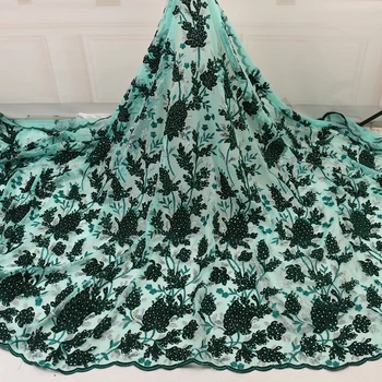 

NIAI Nigerian Velvet Embroidery Lace Fabrics 2019 High Quality Lace African French Lace Fabric For Women Wedding Dress XY3222B-3