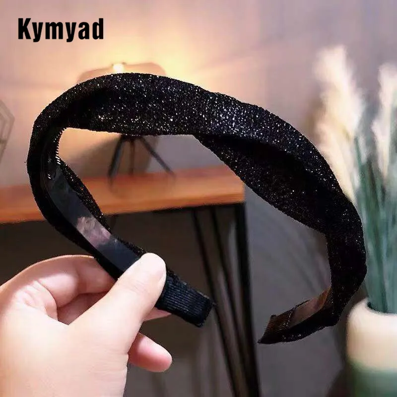 Модная Роскошная блестящая повязка на голову Kymyad для женщин три цвета волос