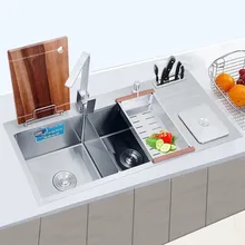 Двойная чаша из нержавеющей стали помещается на прилавке, или 4 мм толстый растительный умывальник умывальники