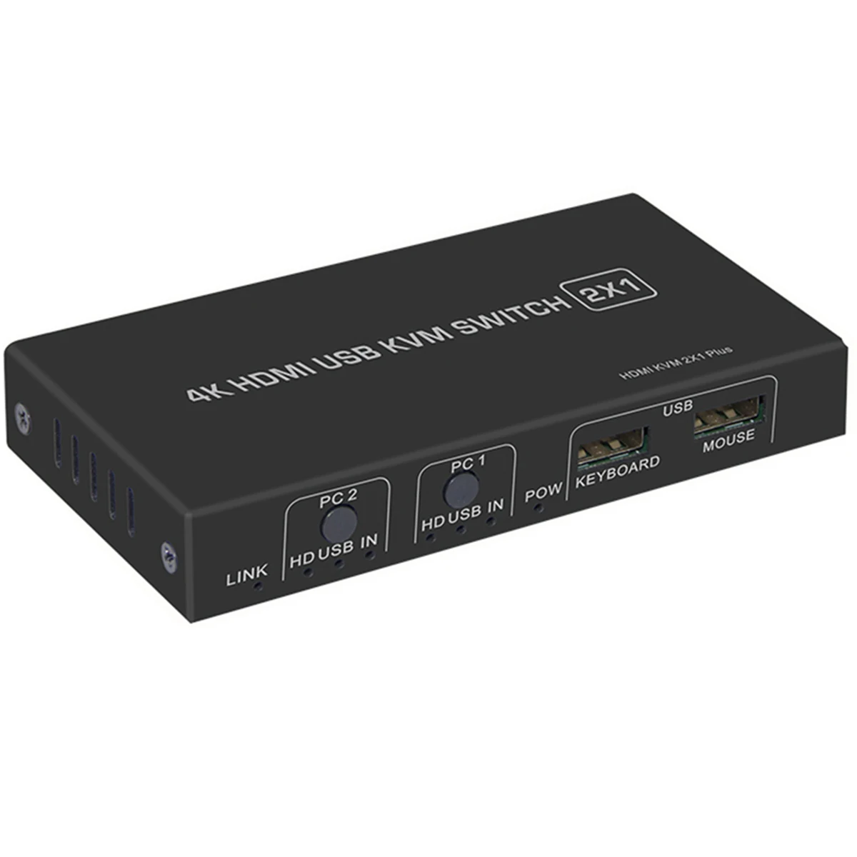 2 порта HDMI KVM переключатель 2X1 взаимный обмен данными между компьютером и периферийными устройствами HDMI KVM переключатель 4K с застежкой на пуговицу и провода управления для win10/8/7/vista и mac os