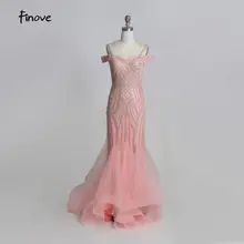 Finove, Сексуальные вечерние платья, Потрясающие Кристаллы, с открытыми плечами, элегантное платье русалки, Формальные Длинные вечерние платья для женщин