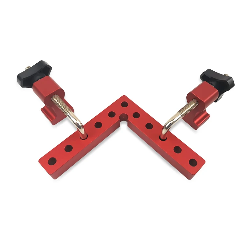 Esenlong Aluminum Alloy 90 Degree Positioning Clamp Woodworking Right Angle Ruler Red 