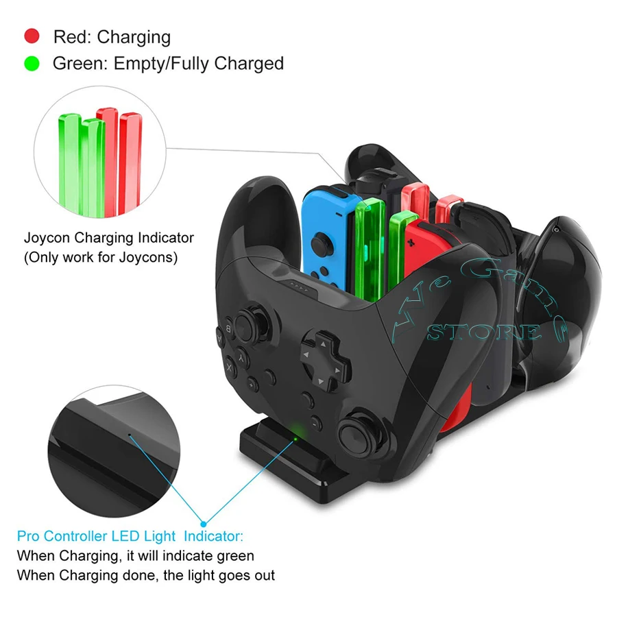 2 pro controlador estação doca de carregamento para nintendo interruptor