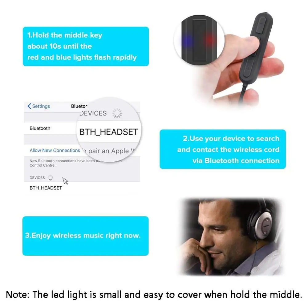 Bluetooth 5 0 Stereo Audio Adapter Wireless Handsfree Receiver For Bose Quiet Comfort QuietComfort QC 15 2 QC15 QC2 Headphones