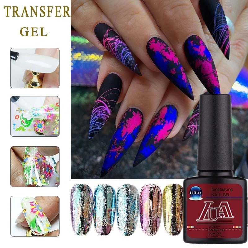 1PC 8ml Nail Art Gel Varnish Star Starry Sky Foils Glue Clear Adhesive | Красота и здоровье