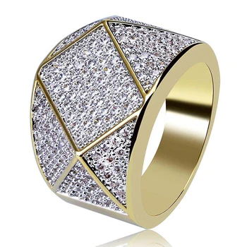 

HIP Hop Luxury Cubic Zircons Men Women Rings Fashion Gold Silver Colors Classic Punk Males Finger Rings