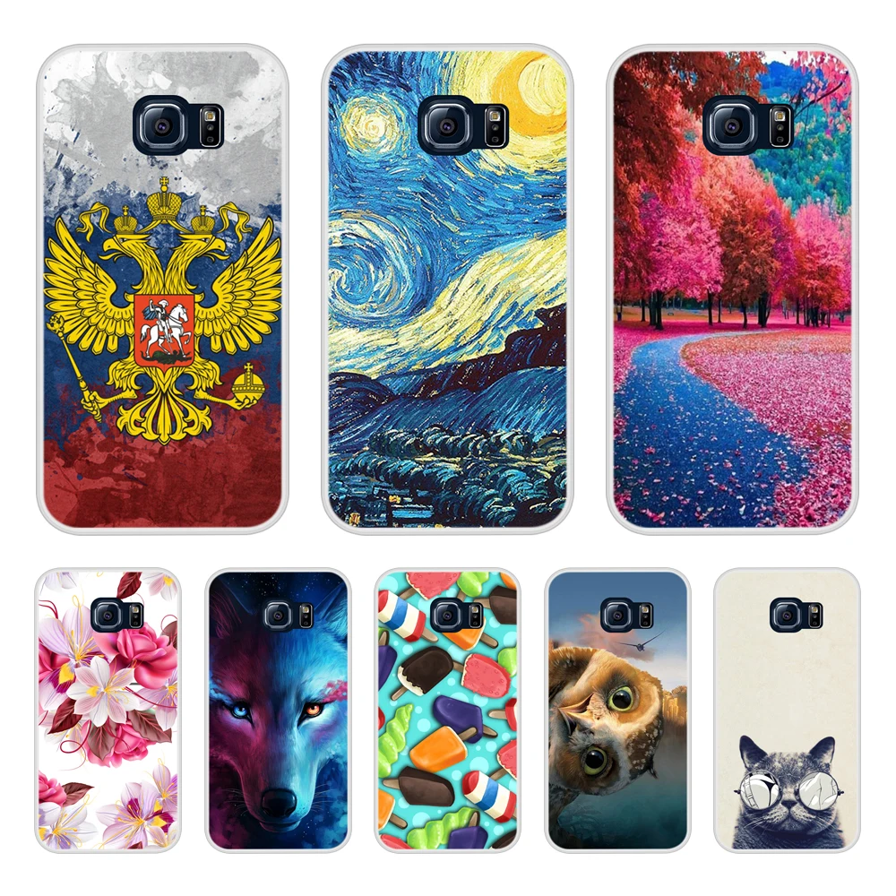 Чехол для Samsung Galaxy S6 S 6 мягкий силиконовый чехол из ТПУ с рисунком чехлы телефонов
