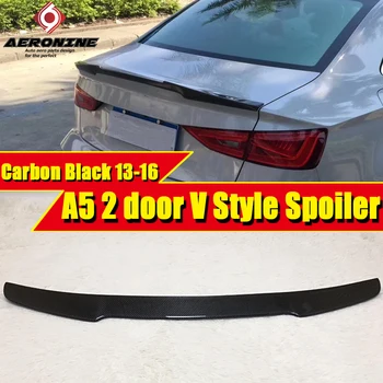 

For Audi A5 A5Q Carbon sedan duckbill Spoiler Wing V Style Carbon Fiber Rear trunk Lid Boot Lip wing A5 2-Door car styling 13-16