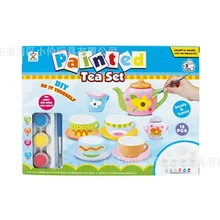 Детский цветной рисунок каракули игрушка DIY живопись чайный горшок набор ручной работы образовательный интеллект керамический цветной рисунок