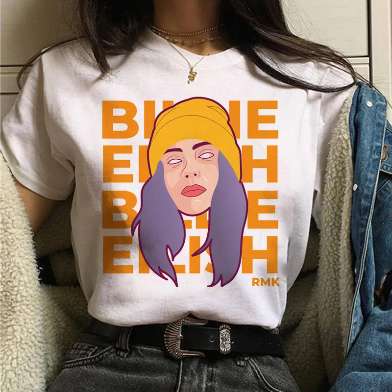 Billie eilish женская футболка Забавный корейский стиль ulzzang I Am A Bad Мужская футболка Повседневная летняя harajuku женская футболка с коротким рукавом