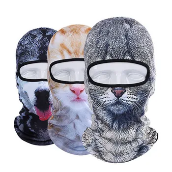 

New Motorcycle Full Face Mask Windproof Bicycle Breathable Snowboard Hats 3D Animal Cat Dog Hat Helmet for Paintball Cycling Ski