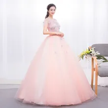 Романтические Бальные платья, новые аппликации, цветы, бальное платье, v-образный вырез, без рукавов, розовое, для вечеринки, выпускного, официальное, Тюлевое Платье De Soiree