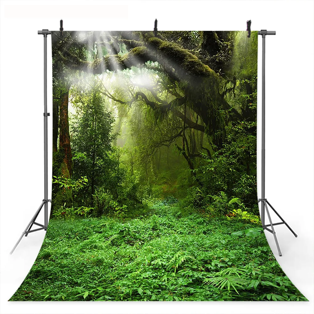Spring Forest Photography Backdrop for Photo Studio Grass Old Trees Sunshine Jungle Birthday Party Banner Background | Электроника