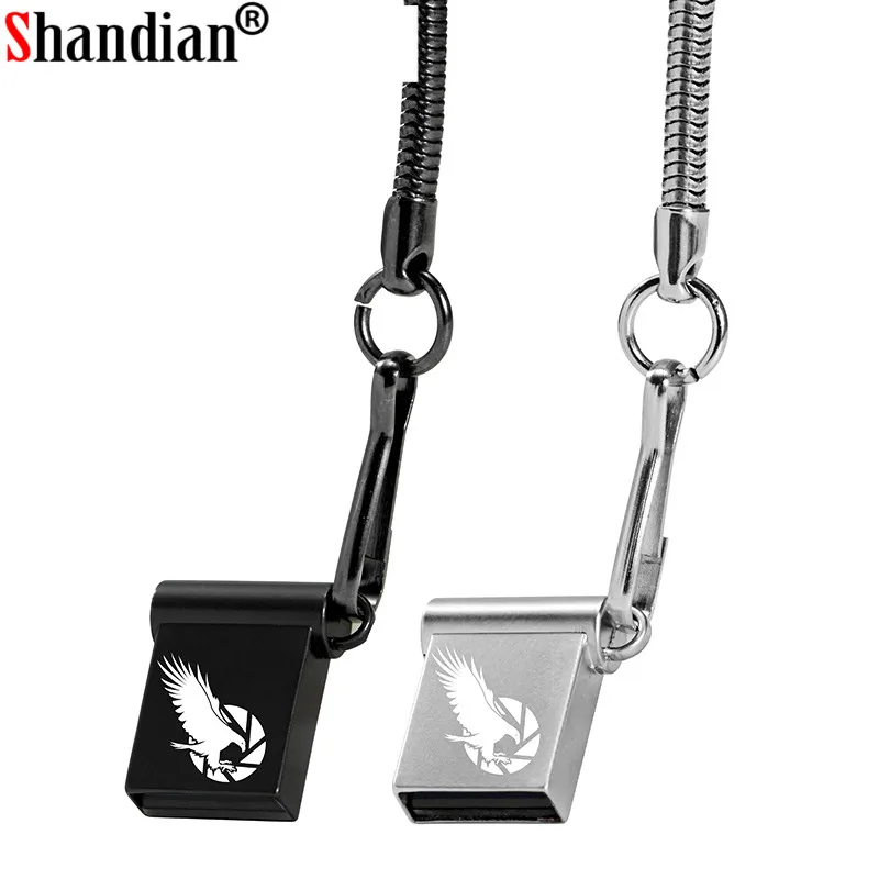SHANDIAN черная мини металлический флеш диск USB 2 0 4GB/8GB/16GB/32GB/64GB реальные Ёмкость
