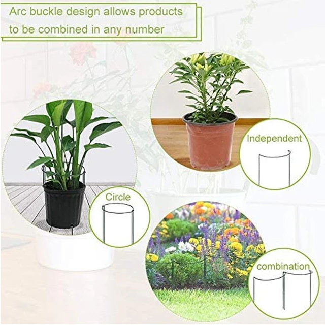 2Db Növényi Támogató Állványvirágok Gyűrű Félkerekű Fém Tartó Tétek Bonsai Kerti Szerszámok - Image 4