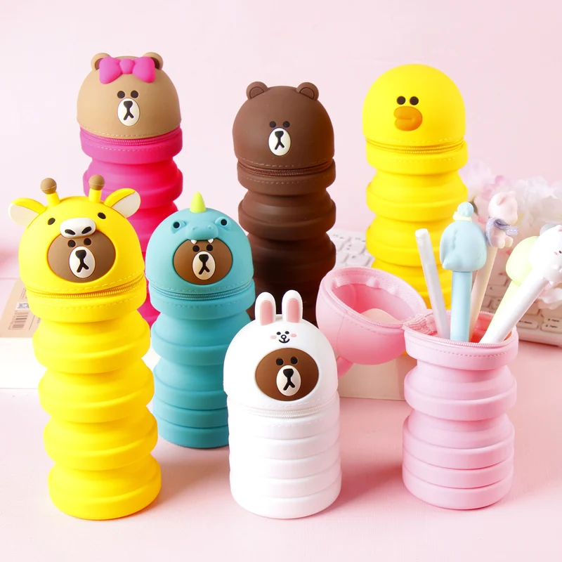 

Lapices Cute School Pen Case Silicone Pencil Bag Etui A Crayons Cuir Pencil Pouch Stifte Tasche Pencil Case School Bag Plumie