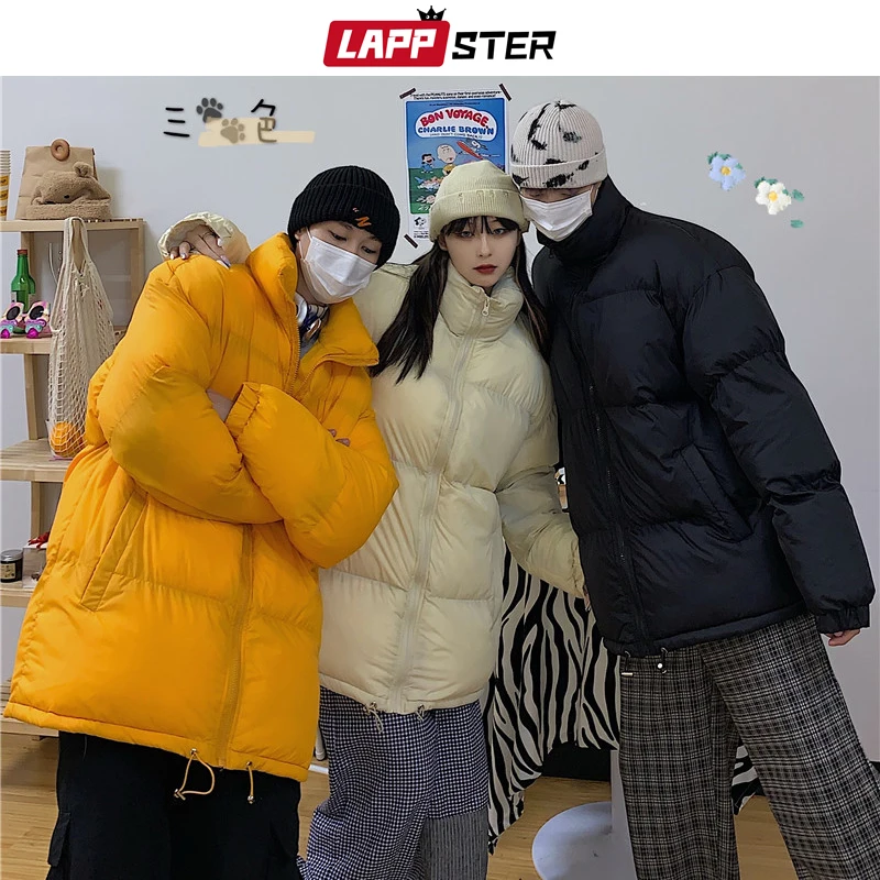 Lappster Men Harajuku Oversize Vintage Parka 2023 Mens Coppia Giapponese Streetwear Puffer Jacket Uomo Coreano Fashion Bubble Coat