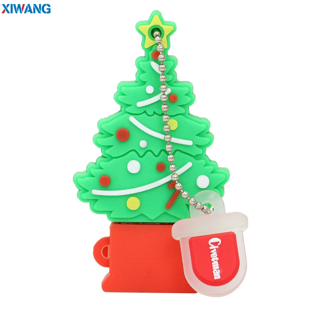 XIWANG USB Flash Drive 128GB Pendrive cartoon snowman Christmas tree gifts 64GB 32GB 16GB 8GB 4GB Elk Deer Santa Claus Pen drive