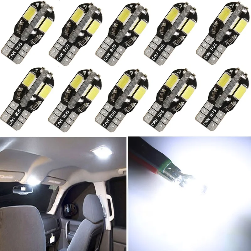 

10x Error Free T10 LED W5W 2825 Interior Light Bulb For Honda Civic Accord Crv Fit Jazz City Hrv Cr-v Element Insight MDX 12V