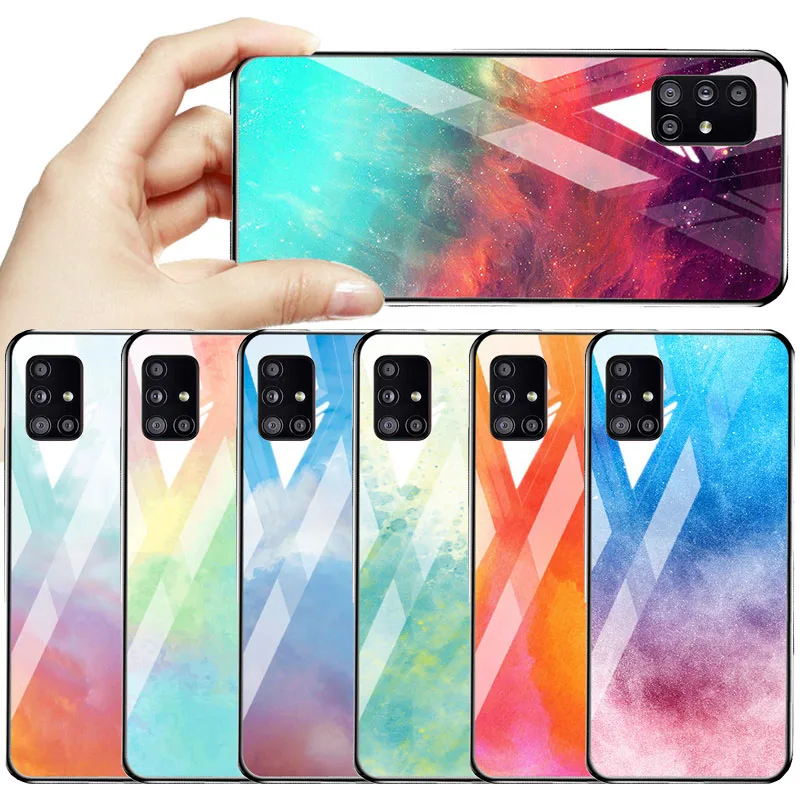 DIY чехол для телефона Samsung M31 A31 A51 A71 A50 A70 чехлы из закаленного стекла A21 A41 A81 A91 A40 A30