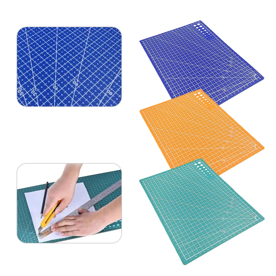 1PC30*20cm grid line self-healing cutting pad craft card cloth leather cardboard sewing tool PP Mat Pad Patchwork Cut | Канцтовары для