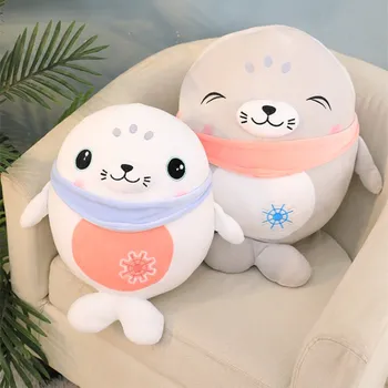

1pc 35-55cm Soft Down Cotton Lying Seal Plush Toys Lovely Stuffed Animal Doll Kawaii Pillow Home Decor Brinquedos Gift for Kids