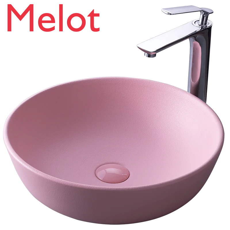 

Pink terrace basin washbasin square ceramic household toilet art simple bathroom small vessel sink bowls