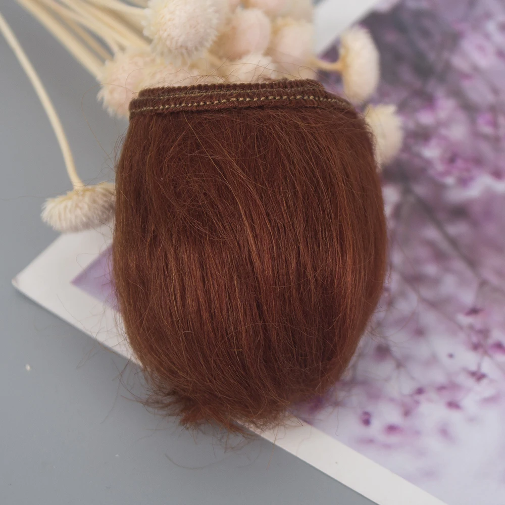 Чистый мохер Reborn Baby Doll волосы с темно-коричневым Золотом Цвет Красный подходит для DIY Reborn парик для куклы-ребенка легко мыть и корень - Цвет: 26-1