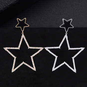 

LARRAURI Fashion Jewelry Trendy Star Cubic Zirconia Earrings Wedding Engagement Party Dress up Earring for Women 2019