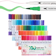 48/60/80/100 зубная щетка с двумя головками и маркер Цвет мягкие насадки для душа воды Цвет маркер для рисования для Цвет ing Рисование Живопись каллиграфия