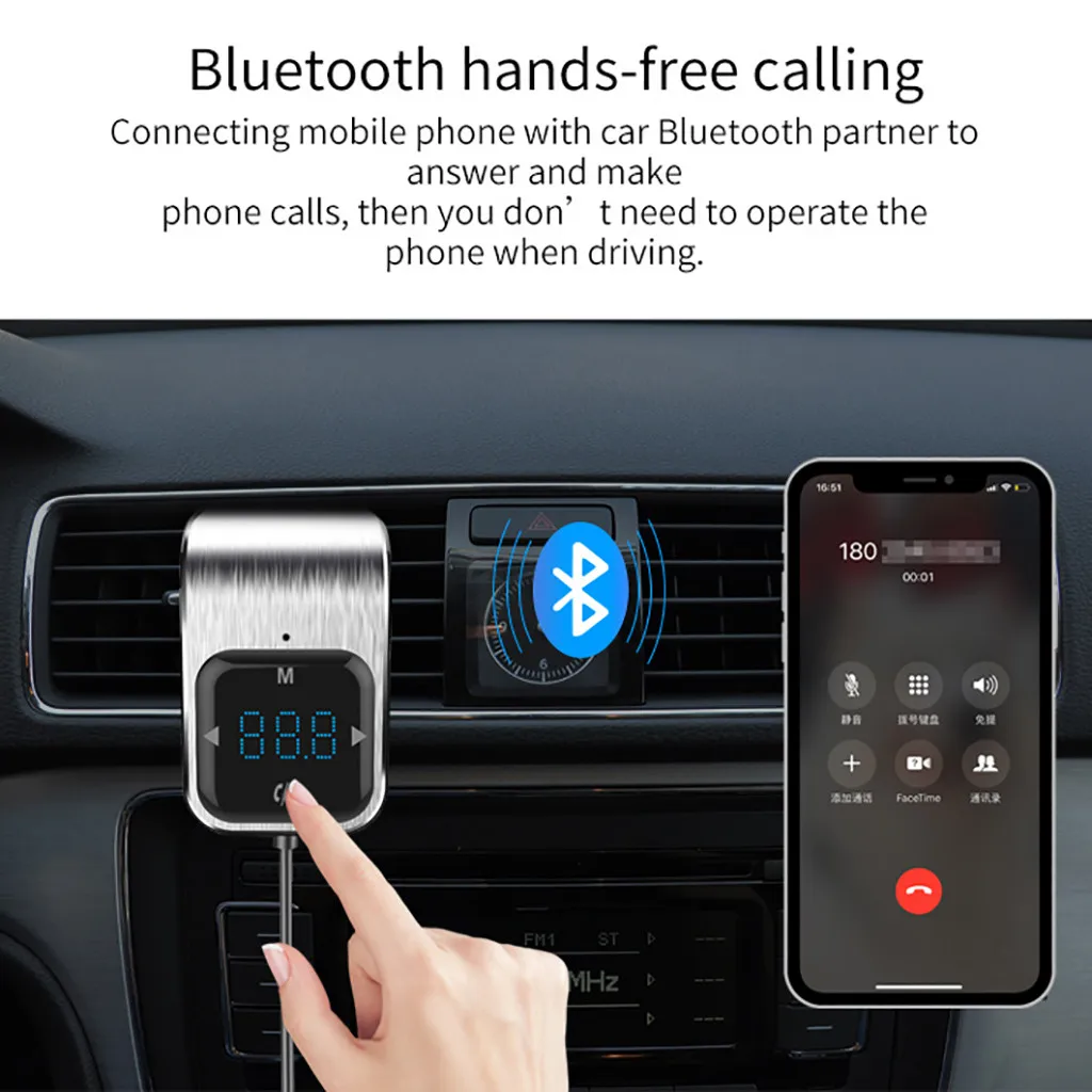 Автомобильное Bluetooth USB зарядное устройство fm-передатчик беспроводной радио адаптер MP3-плеер Автомобильное зарядное устройство адаптер прикуривателя# LR25