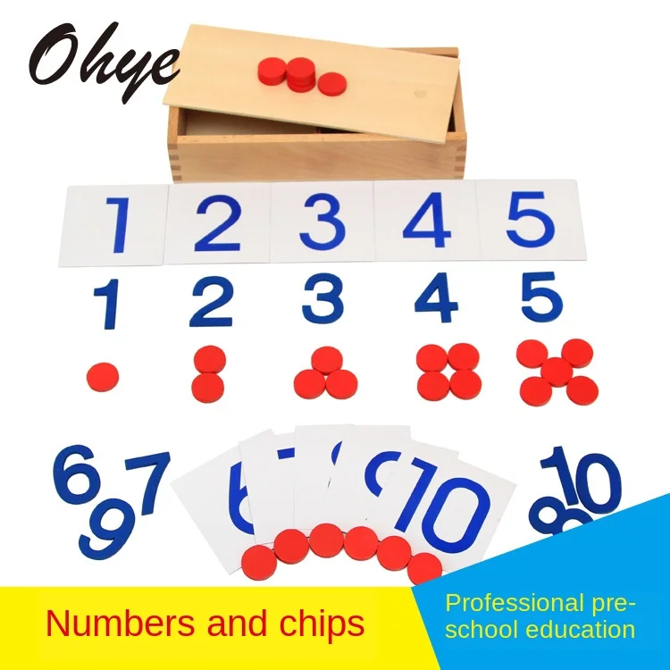 

Genuine Montessori Mathematics teaching aids Professional Edition Montessori children digital chips kindergarten early education