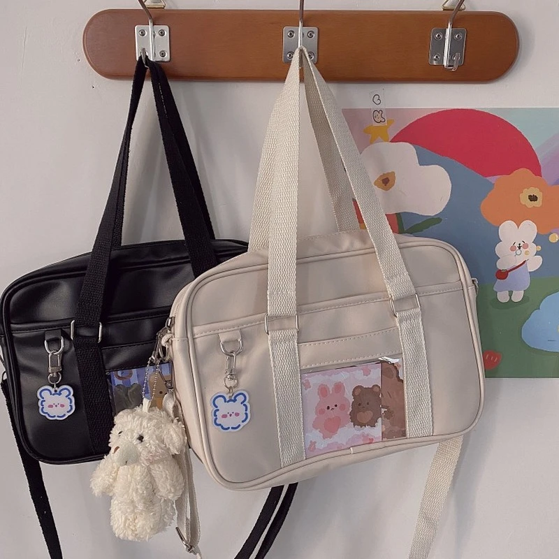 Bolso escolar japonés JK para chicas y estudiantes, de mensajero de gran capacidad, bolsos de hombro de cuero Pu| | - AliExpress