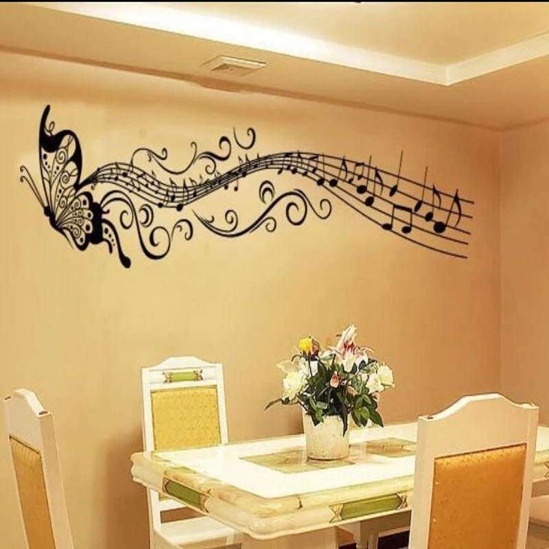 

diy Music Butterfly sticker self adhesive waterproof bedroom Living room sofa home decor pvc wall sticker vinyl mural