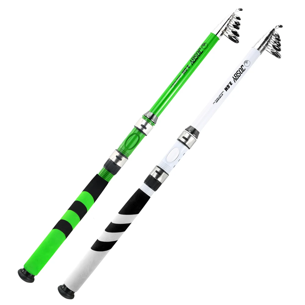 2020 NEW Carbon Fiber Telescopic Carp Pesca Sea Fishing Rod pole Portable Spinning Travel Ultralight 2.1M 2.4M 2.7M 3.0M GREEN